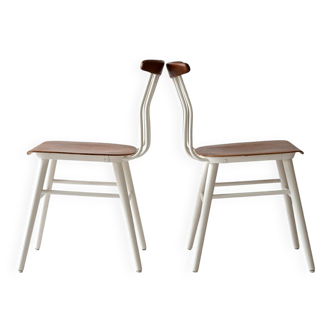 Pair of Nordic wooden chairs