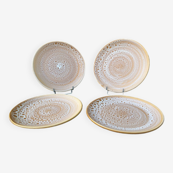 Lot de 4 assiettes plates Niderviller 1950