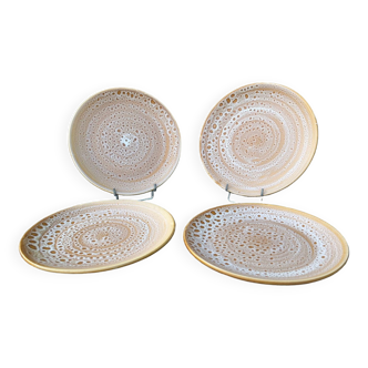 Lot de 4 assiettes plates Niderviller 1950