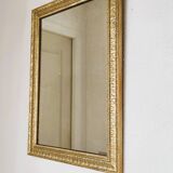 Antique gilded wooden rectangular mirror