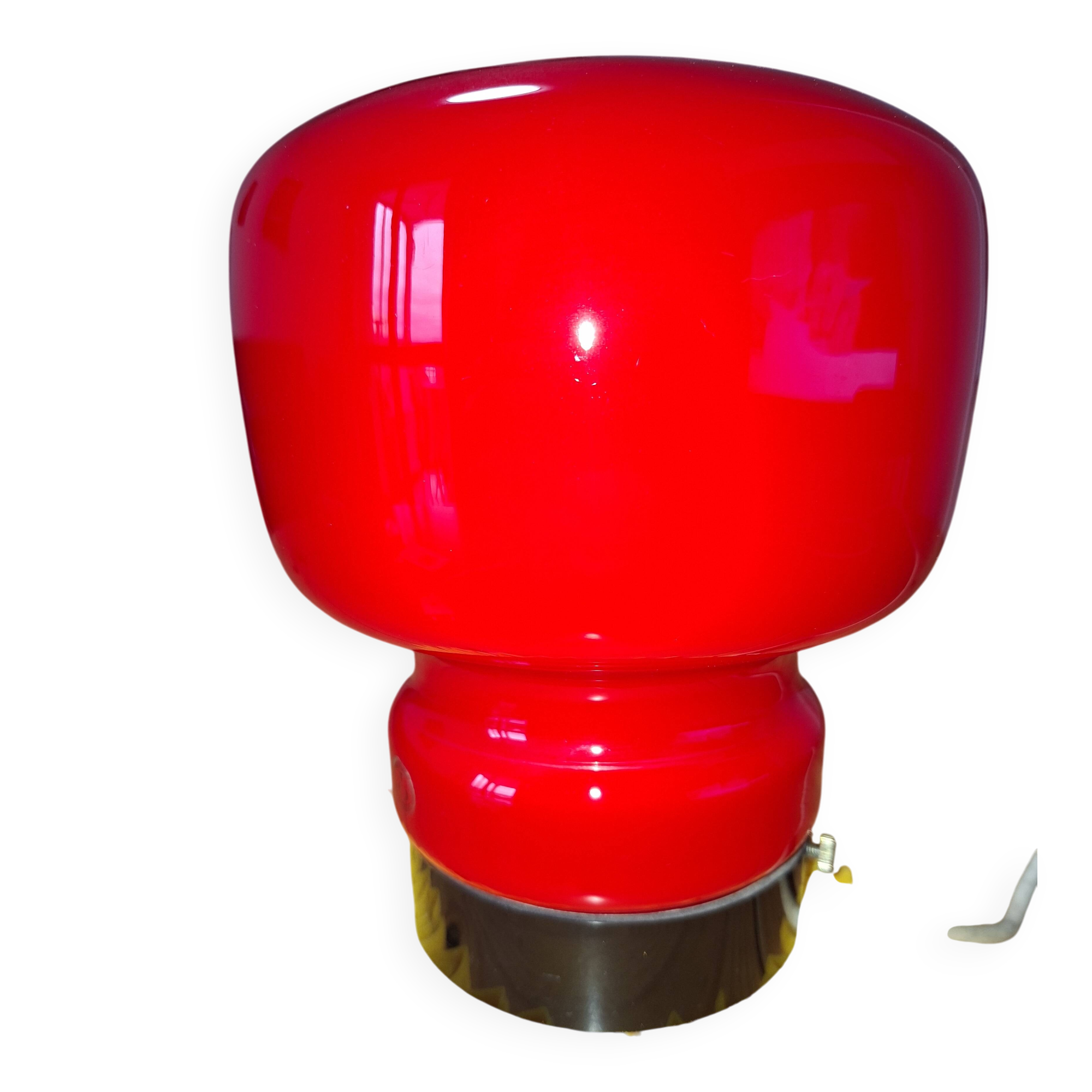 lampe de table rouge champignon vintage putzler