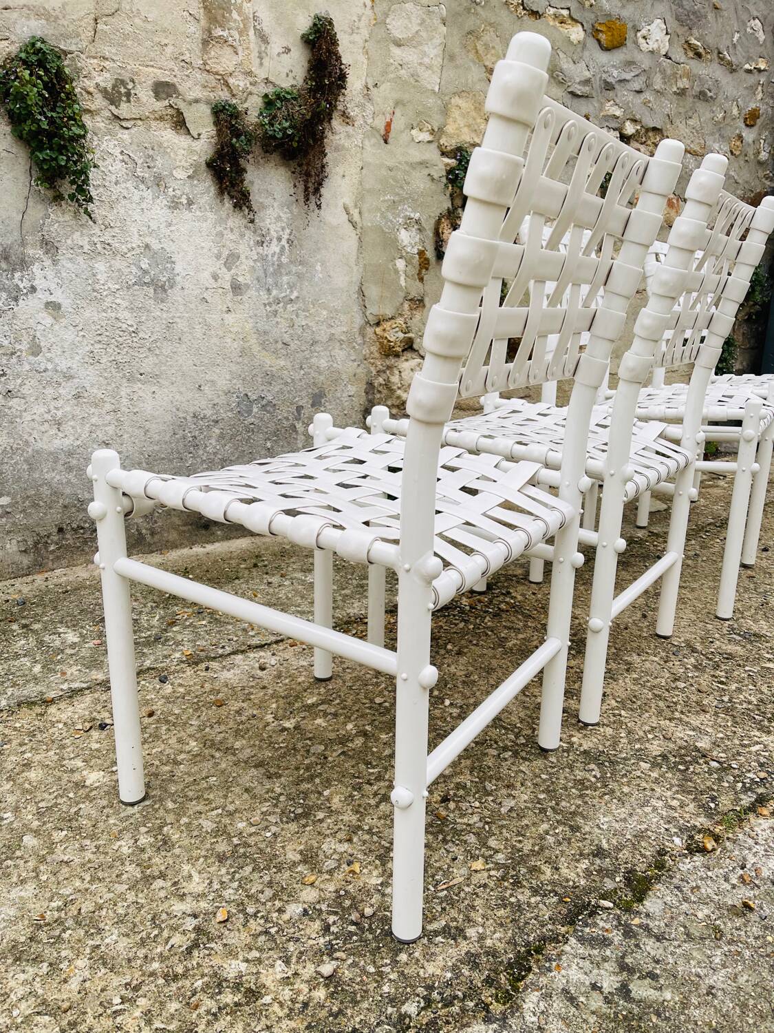 4 chaises tressées triconfort, circa 1970