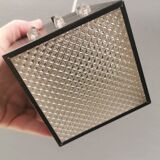 Three older square pendant lamps in Space-Age style, Denmark 1980s