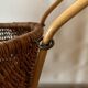 Old wicker dolls' pram - wooden wheels