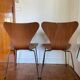 Pair of 2 Fritz Hansen 7 series chairs signed Mobilier International