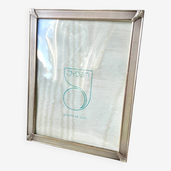 Art deco cadre couleur argent 28,5 cm x 14,5 cm verre convexe