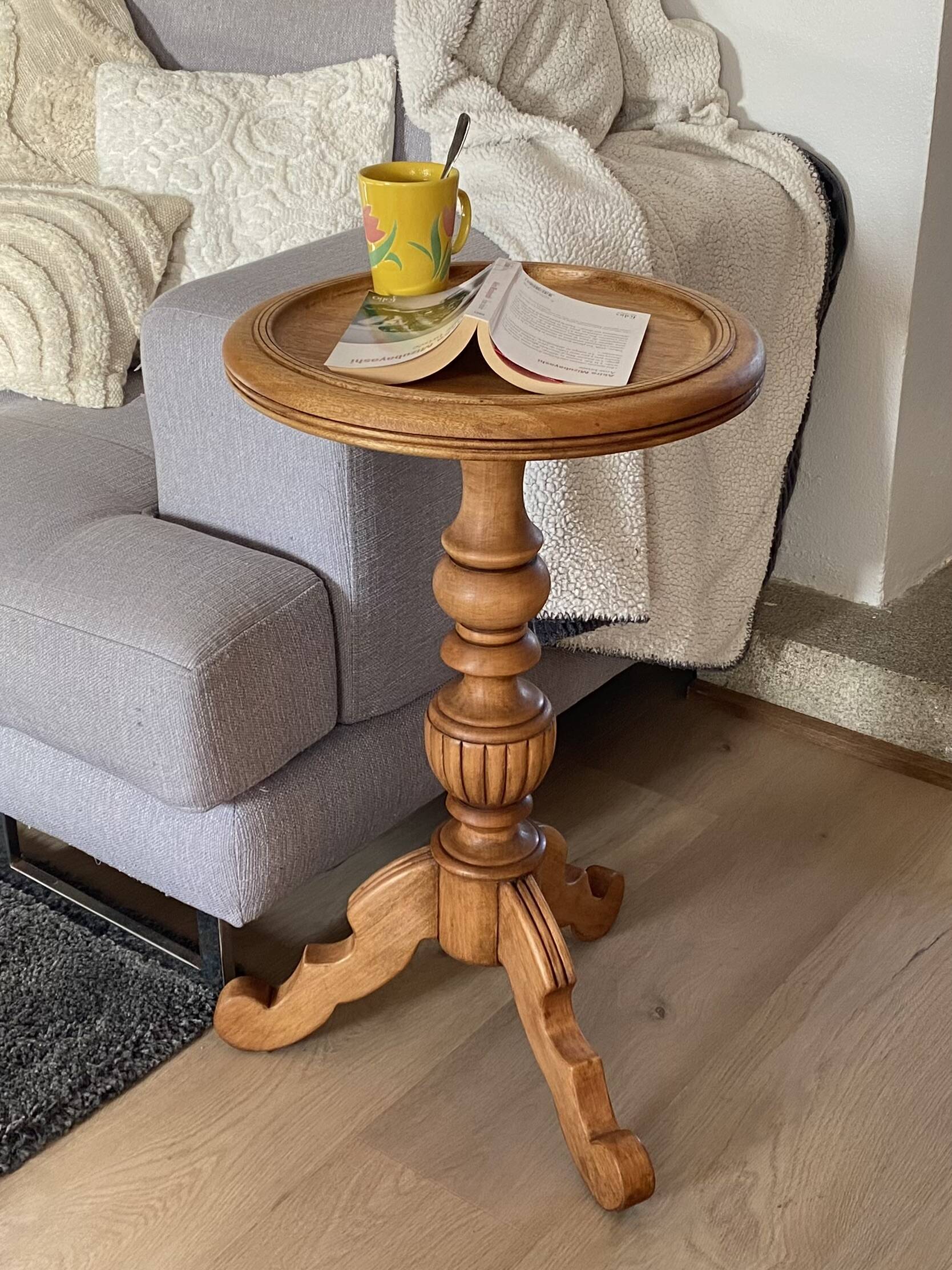 Solid oak side table