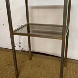 Chrome and smoked glass side table