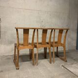 Banc STELLA trois chaises Vintage en Bois Rétro