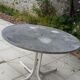 Round marble garden table