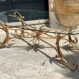 Coffee table ear of wheat in gilded metal