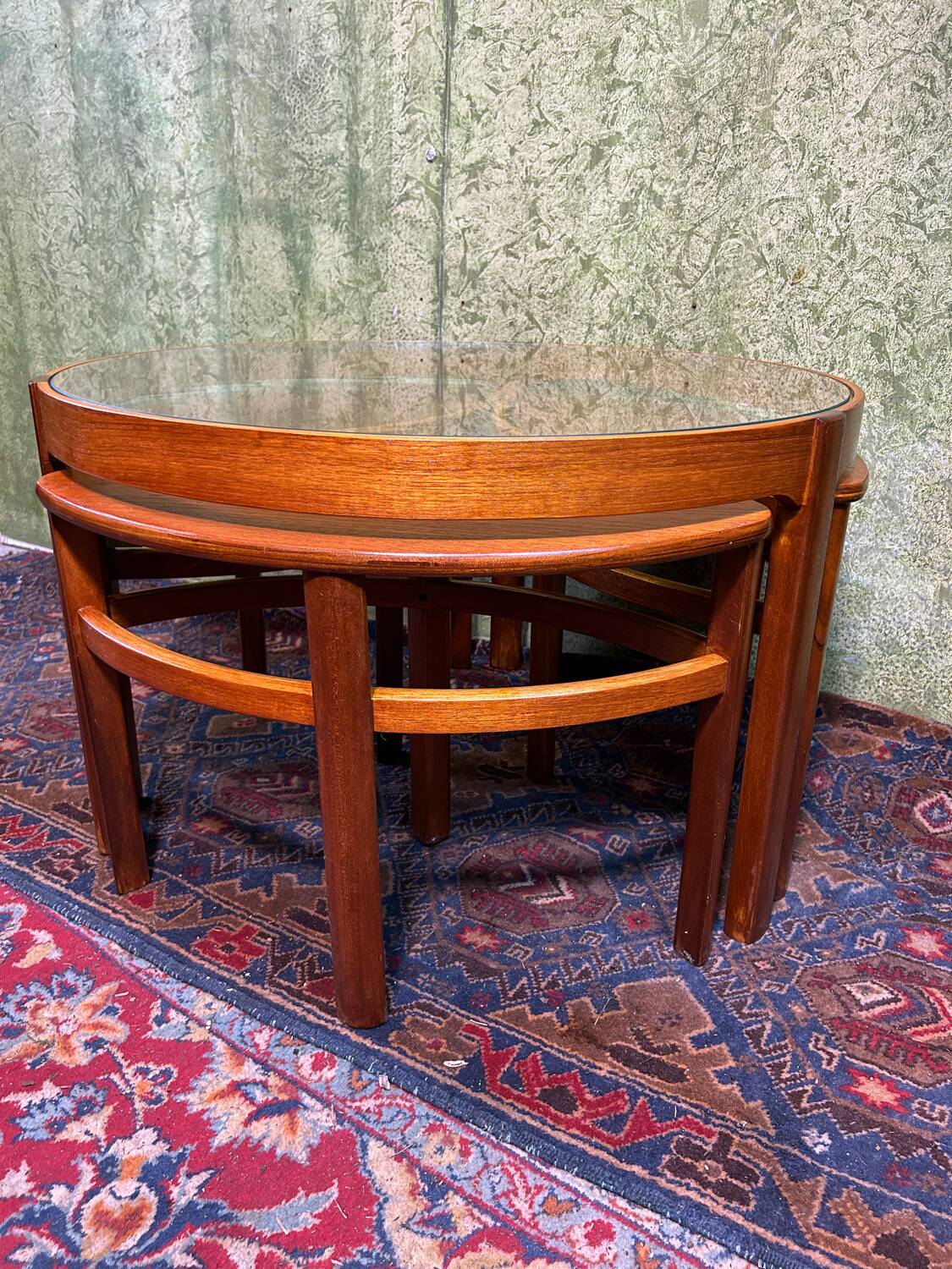 Mid century retro vintage teak round coffee  table by Nathan 1960