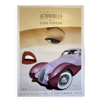 Affiche Concours automobiles classiques par Razzia - Petit Format - Signé par l'artiste - On linen