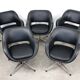 Chaise pivotante vintage en simili cuir noir italien et chrome
