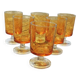 6 old Luminarc liqueur glasses in yellow glass