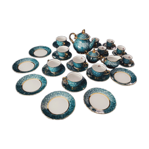 service à thé, or 24 carats service vert karlovy vary « malakhit » années 70