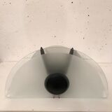 Pair of glass and metal wall lamps, Italy 1980