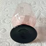 9 french liqueur glasses pink black foot vintage france