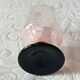 9 french liqueur glasses pink black foot vintage france