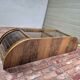 Upcycled Art Deco Walnut Wall Cabinet with Slatted Glass Corners - 1930s