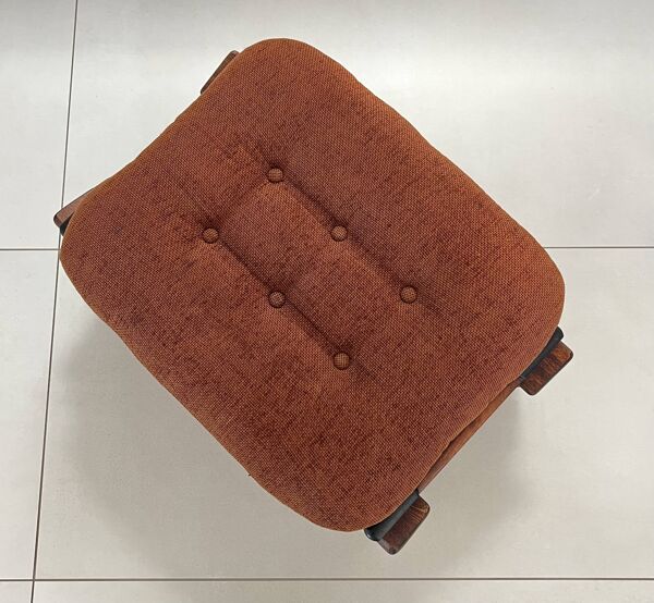 Fauteuil et ottoman scandinaves en chêne, années 60