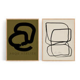 Pair of giclee prints, abstract wall art set of two, 50x70cm