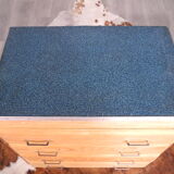 Old dresser crude pine on green year 1970