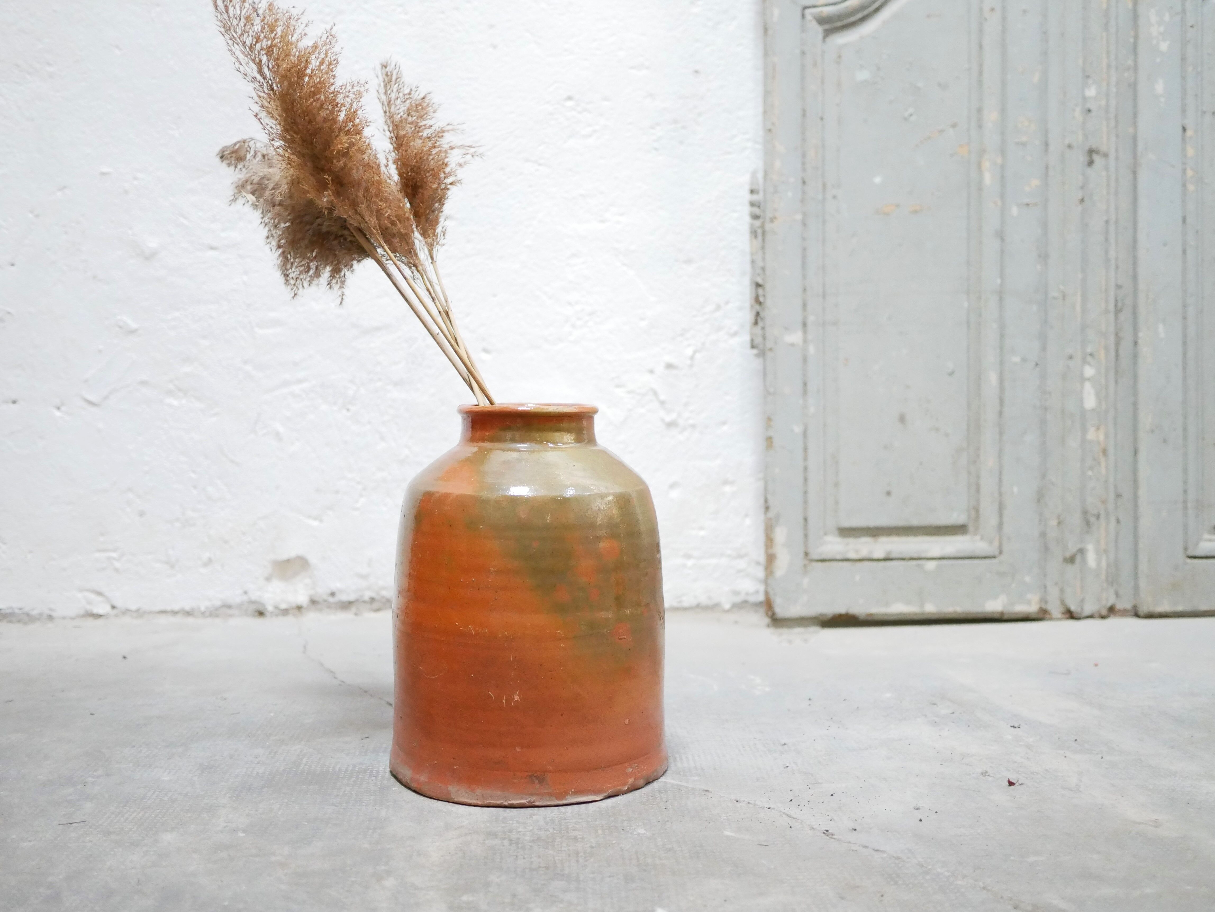 Vintage glazed terracotta pot
