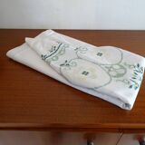Round embroidered tablecloth 160 cm cotton