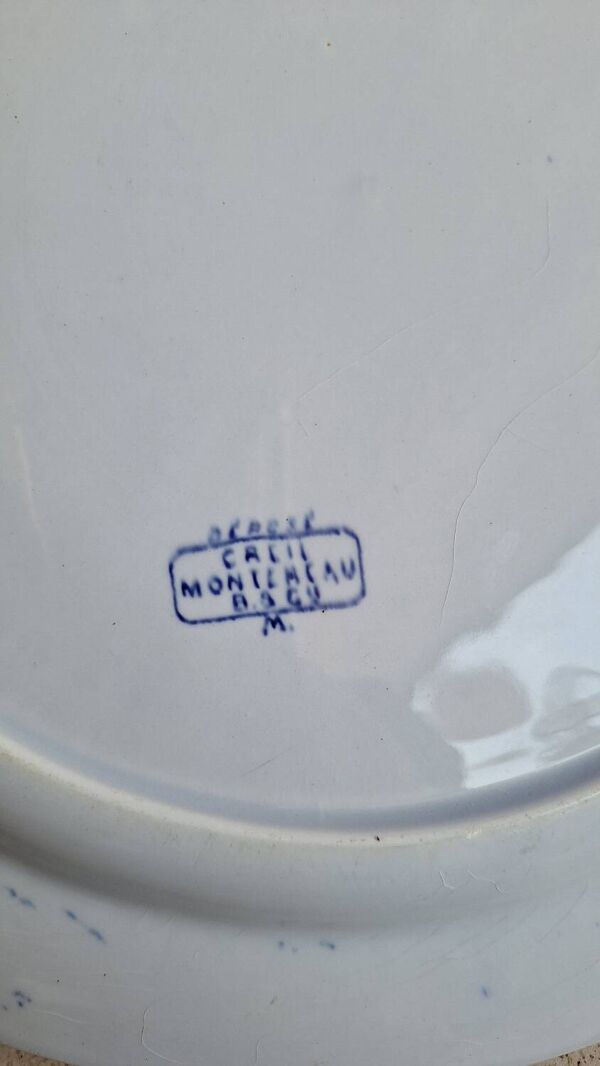 Plat à gâteau modèle Japon par Creil et Montereau XIXème