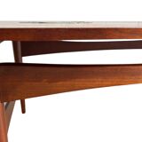 Vintage teak coffee table with mosaic accent