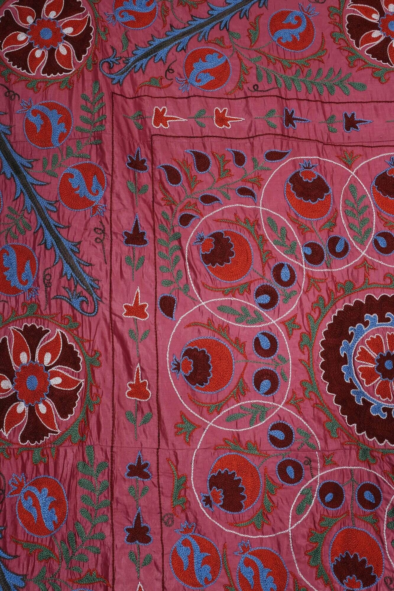 Vintage hand-embroidered tribal tapestry 245x299 cm