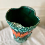 Large Fat Lava Vallauris Sea Foam Vase