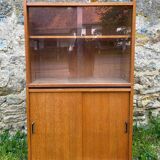 Vintage bookcase in blond oak circa 1970