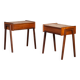 Teak Bedside Tables with Cork Top by Ølholm Møbelfabrik, 1960s, Set of 2
