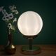 Vintage globe table lamp in white opaline.