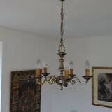 Chandelier with five arms of brushed metal light