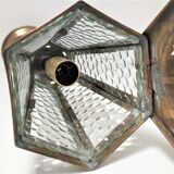Lantern lamp brass and glass early XXth century