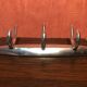 Old wall coat rack 3 patères doubles metal chrome design vintage