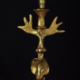 Pierre Casenove lamp base sculpture gilded bronze circa 1980