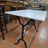 Cast iron bistro table with marble top