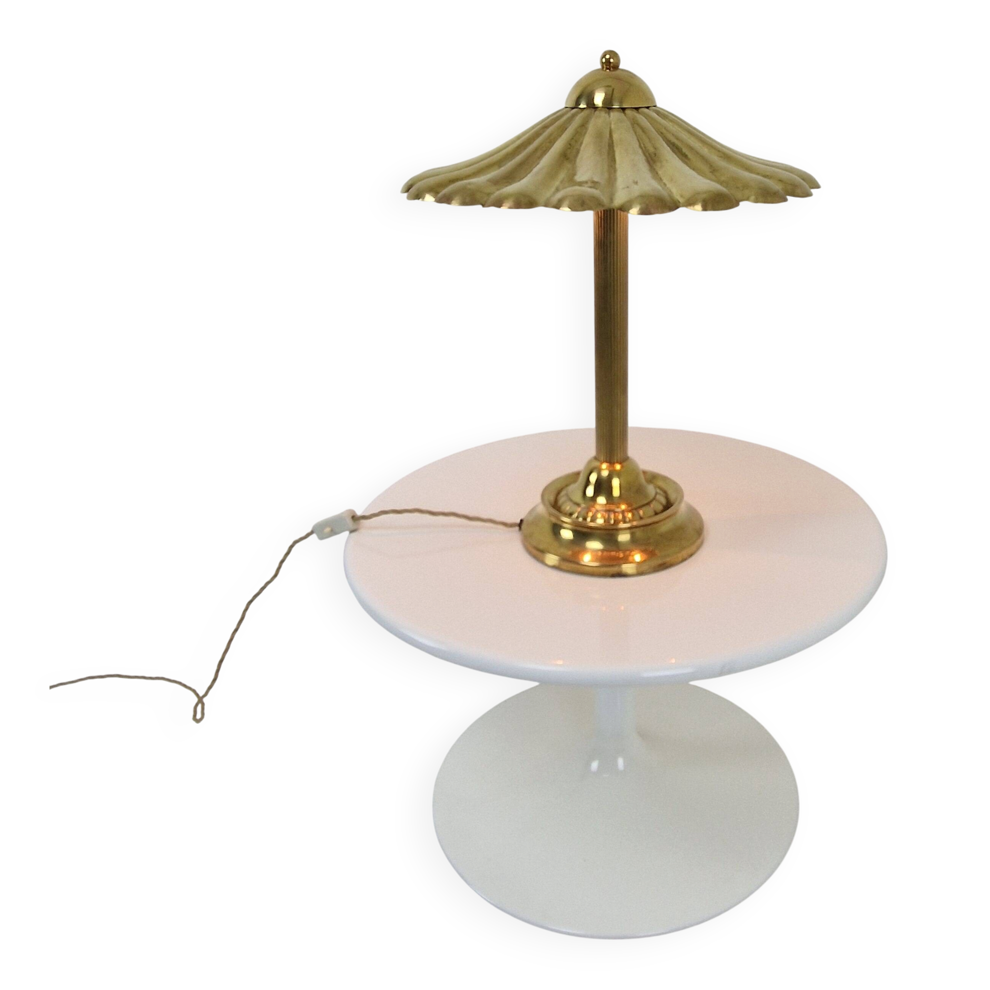 Lampe de table en laiton sculptural italien rare, années 1970 | Design Hollywood Regency