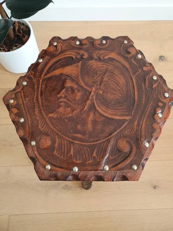 Vintage brutalist tripod stool