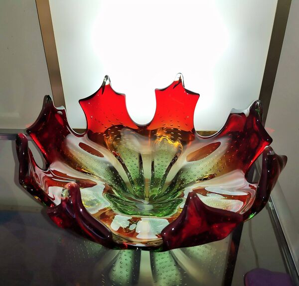 Centre de table en verre bullicante de '' biot