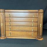 Art Deco important silver-plated metal cutlery set with wooden box Perrin early 20th century