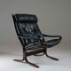 Vintage leather Siesta armchair with armrests by Ingmar Relling, Norway 1970