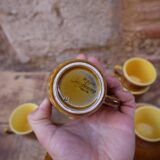 Lot de cinq tasses et soucoupes Digoin