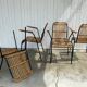 Ensemble de 4 chaises vintage en rotin et bambou, par Schumacher, Belgique 1950s