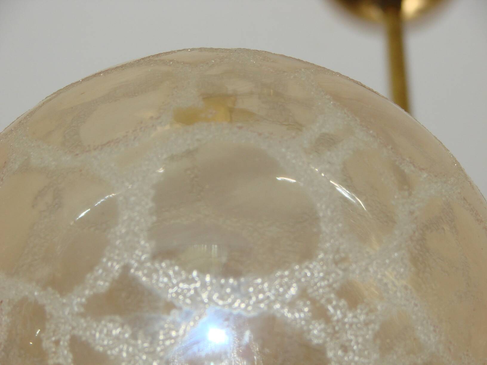 1970s vintage chandelier | Brass, aluminium and glass | 6x E14
