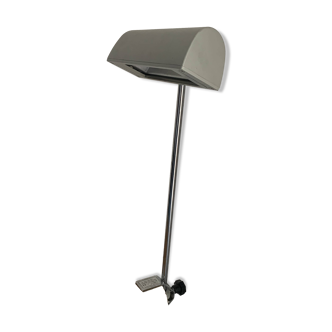 Vintage 1980s medical lamp, cement gray and chrome - 50 cm